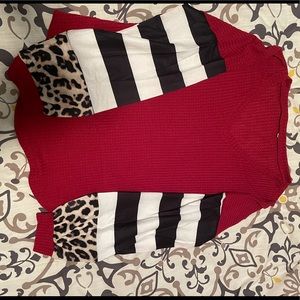 Burgundy, waffle knit sweater